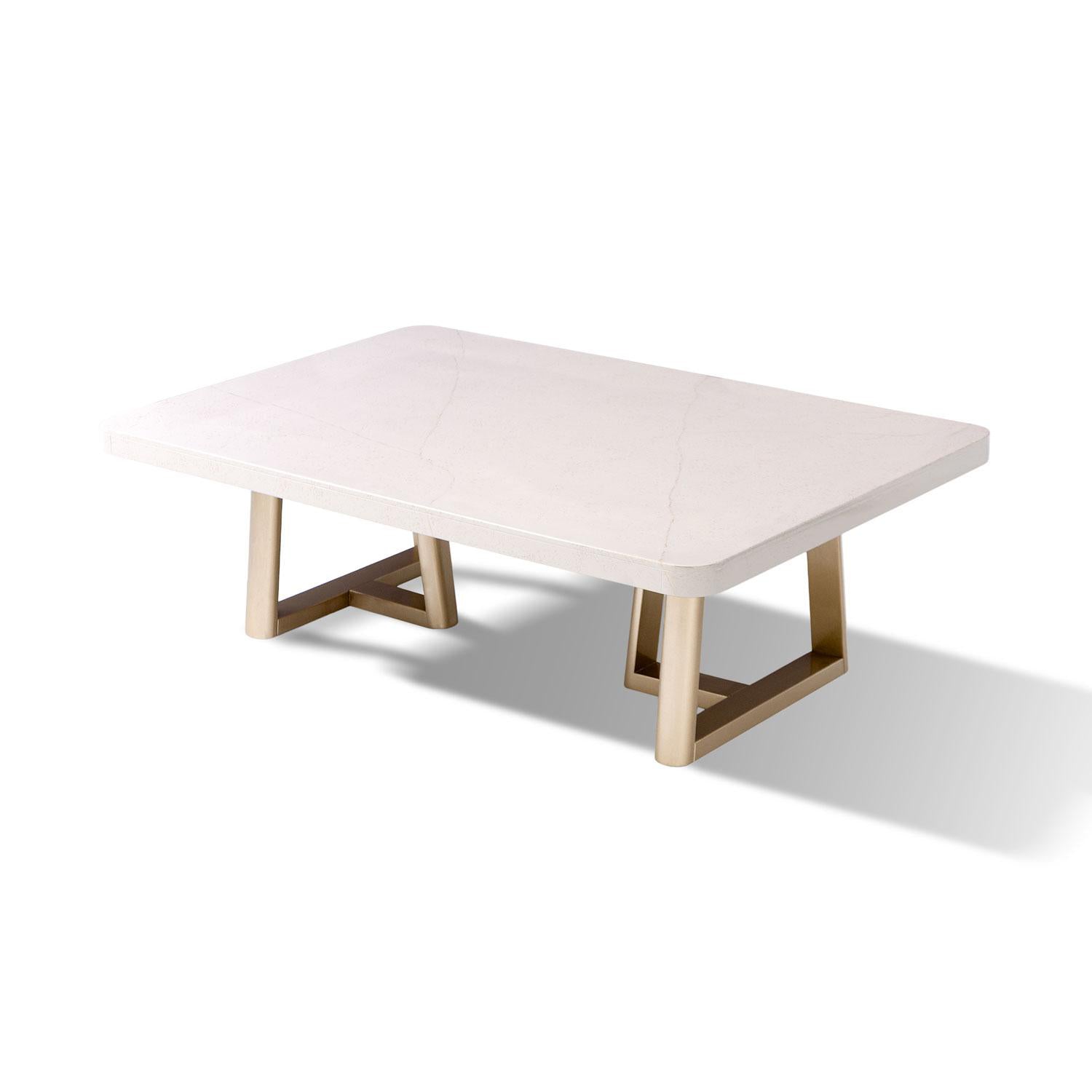 Mesa de Centro Sabina Marmolado, Champaña Premium.