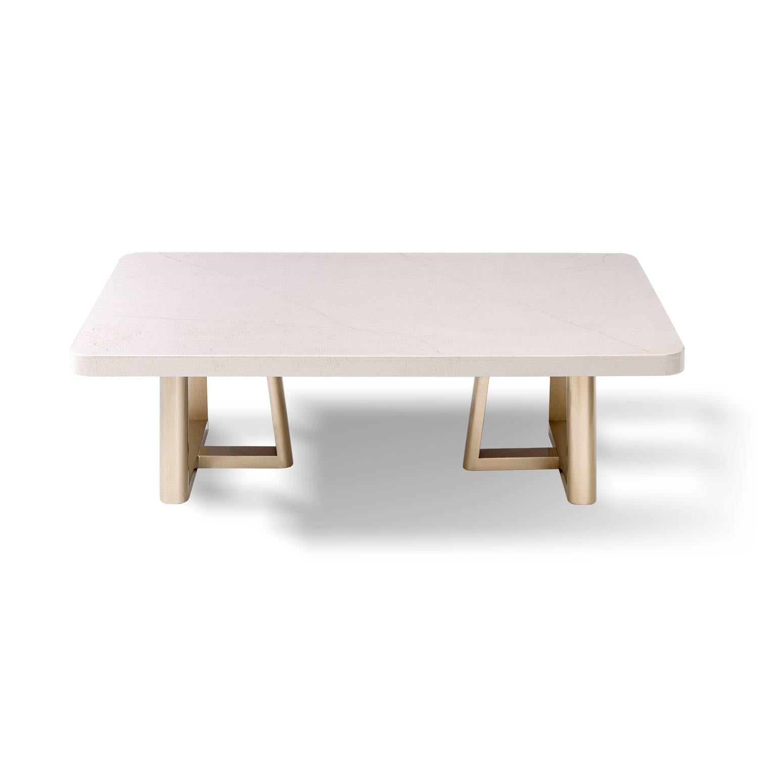 Mesa de Centro Sabina Marmolado, Champaña Premium.