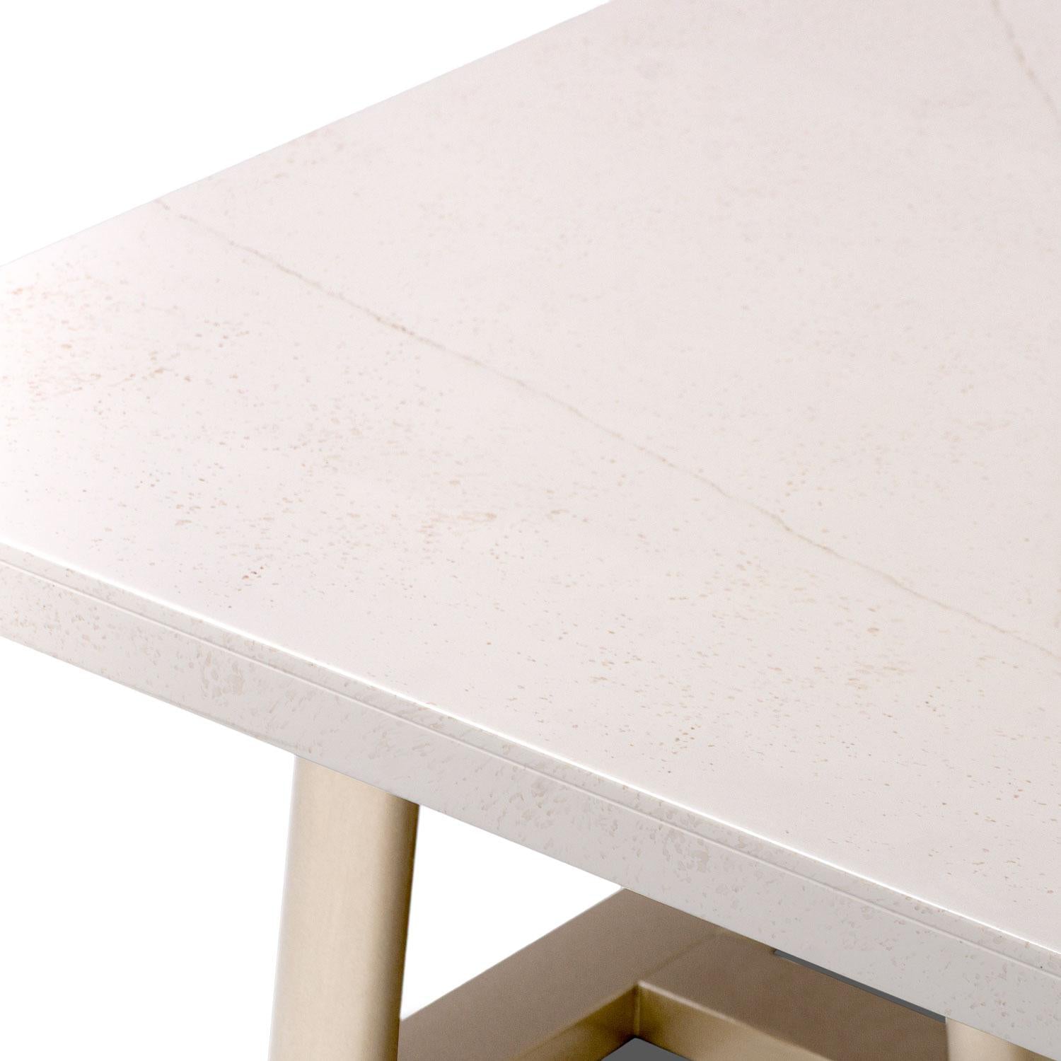 Mesa de Centro Sabina Marmolado, Champaña Premium.