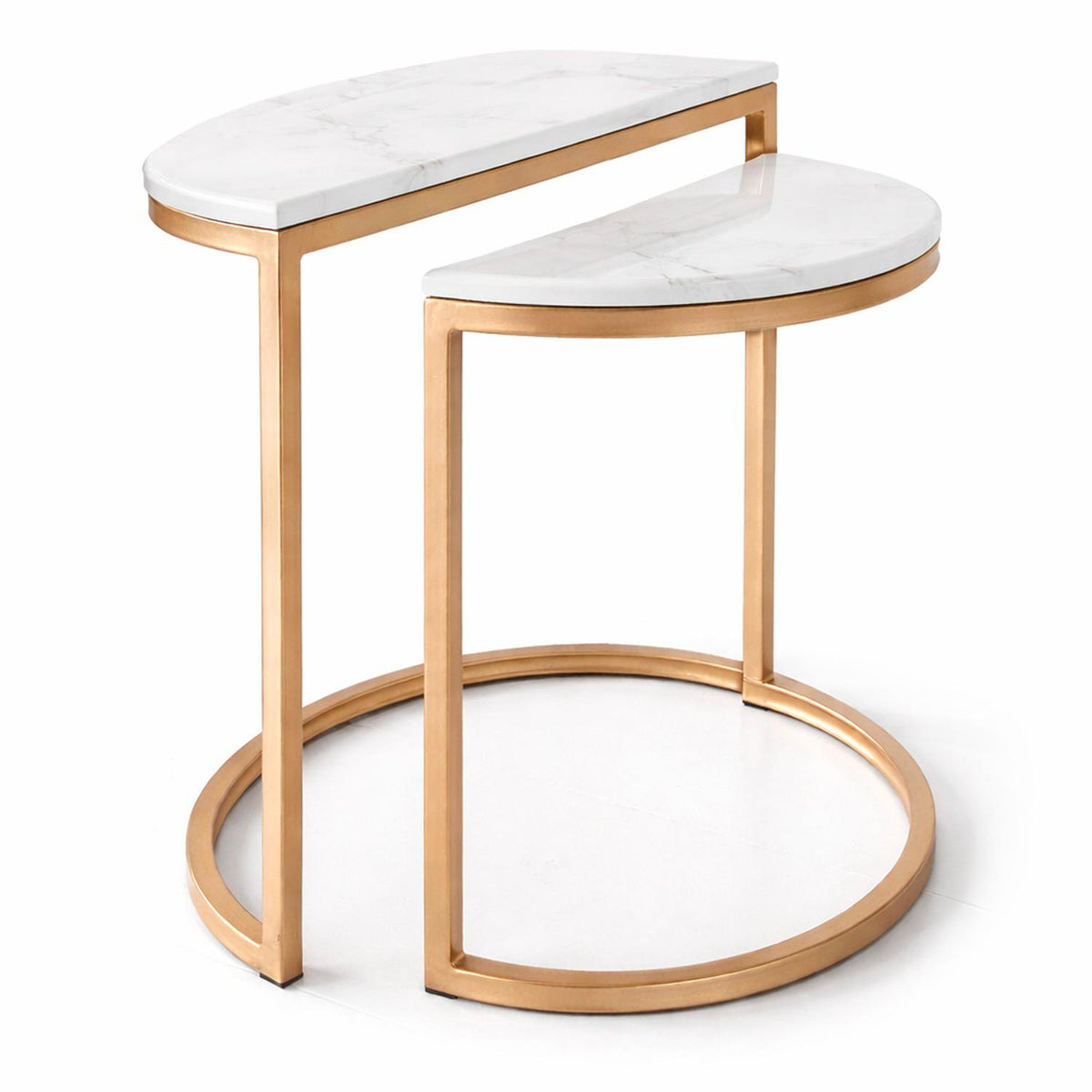 Mesa Auxiliar Chanel Marmolado Champaña SetX2