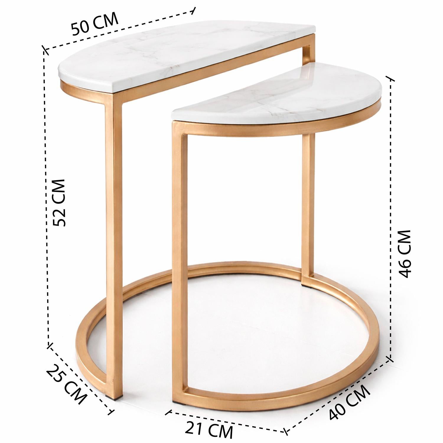 Mesa Auxiliar Chanel Marmolado Champaña SetX2