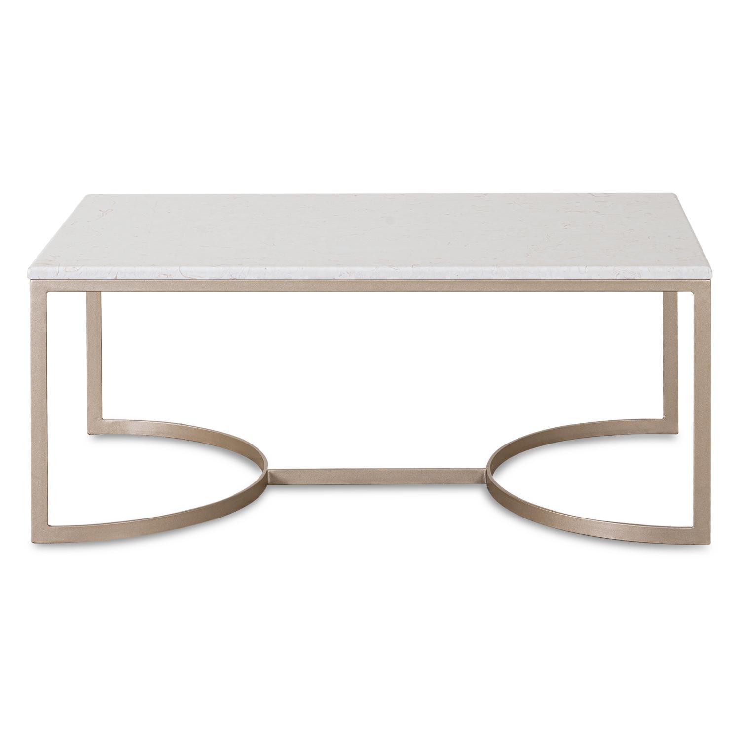 Mesa de centro 120X80 Channel Marmolado, Champaña