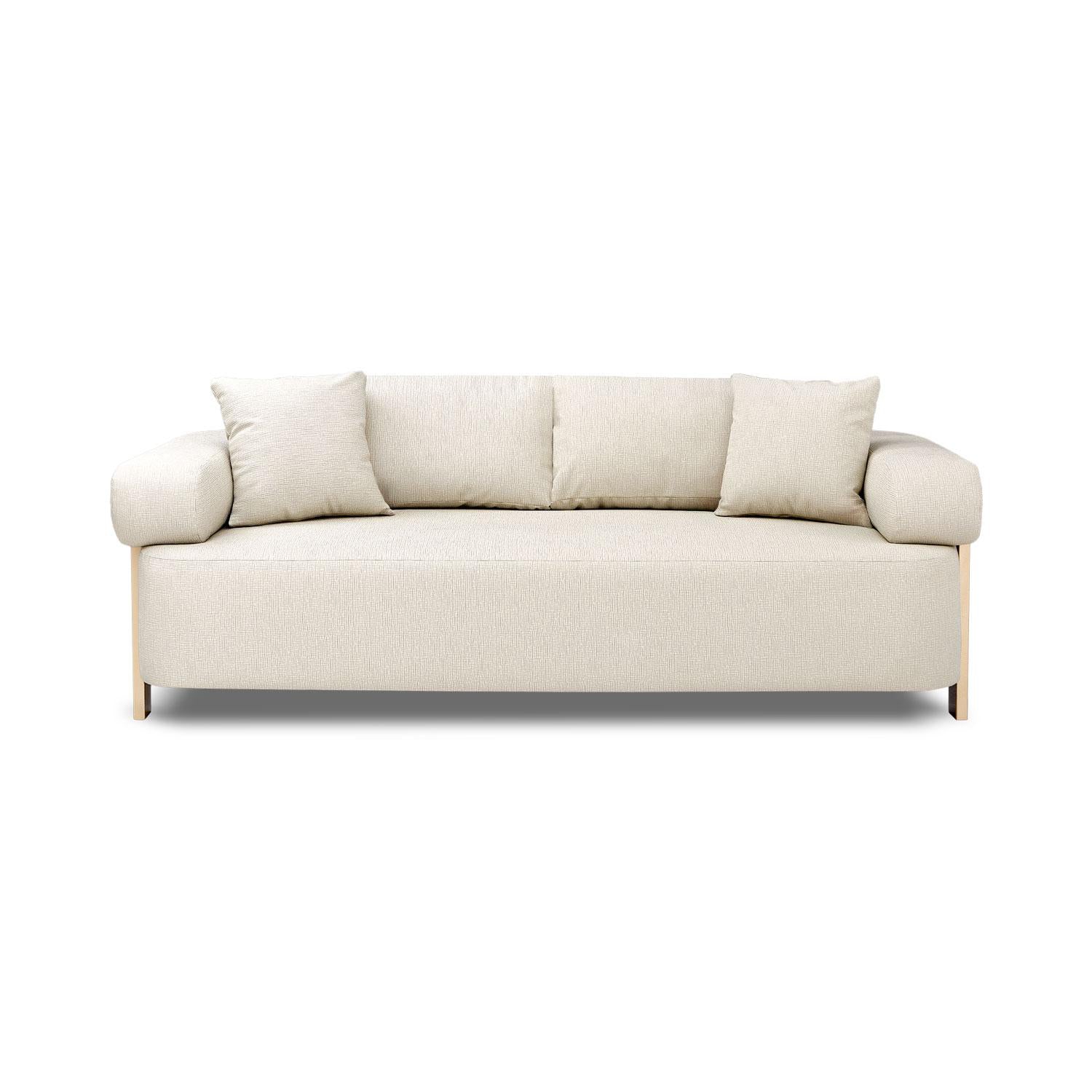 Sofa 3 Puestos Sabina Eurolino Genova Crema, Champaña.