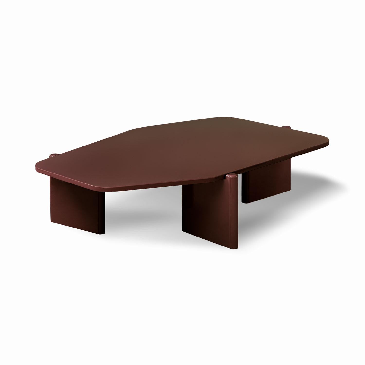 Mesa De Centro Oklam Asimétrica Merlot