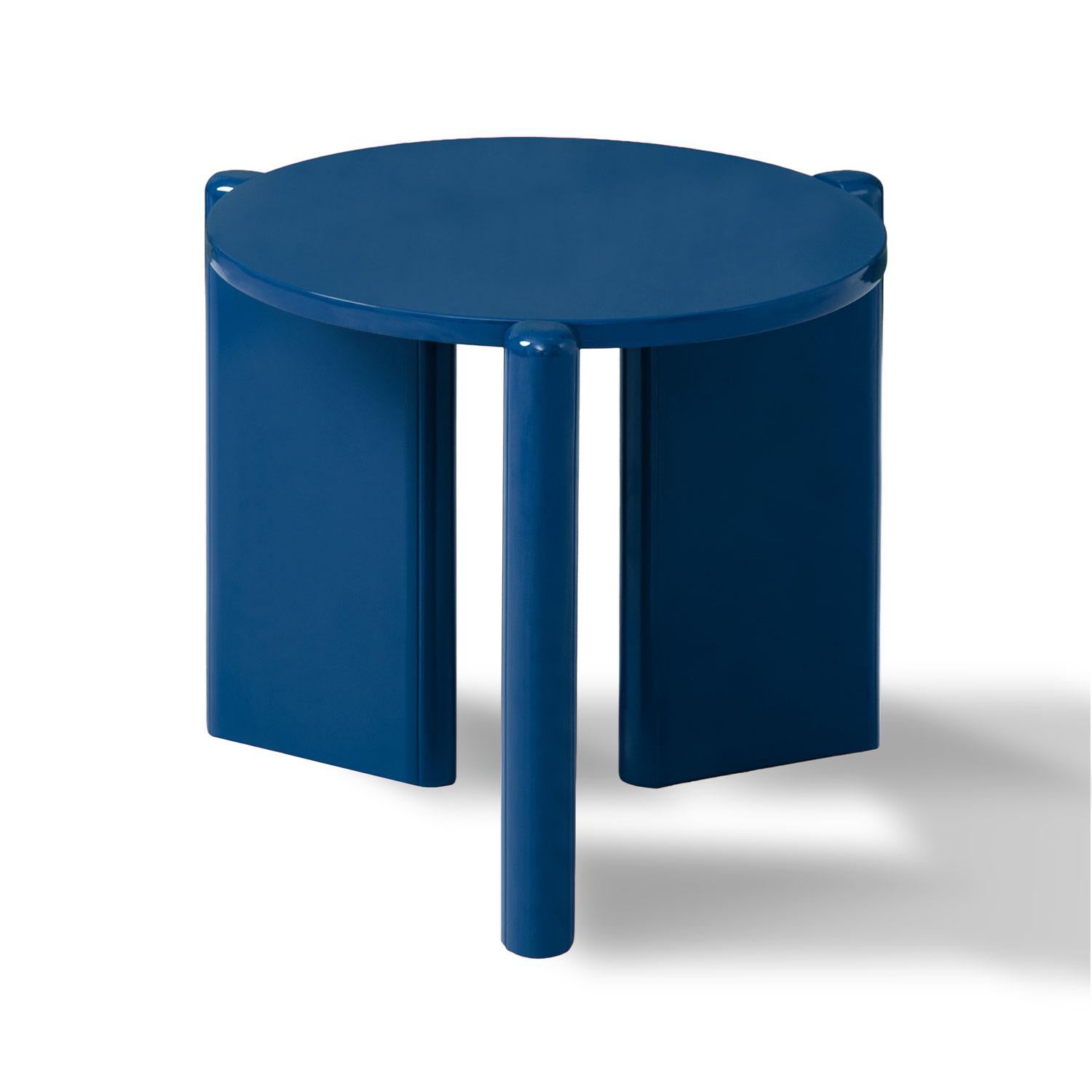 Mesa De Centro Oklam Redonda 45  Redonda Azul.