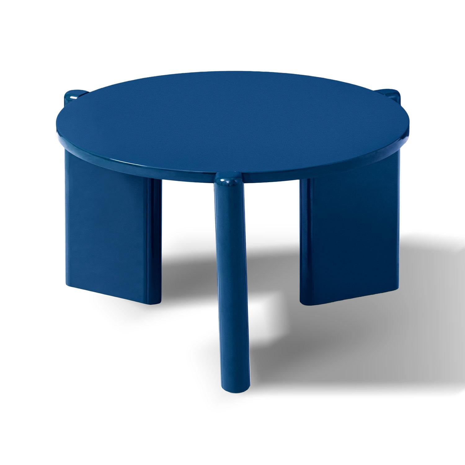 Mesa De Centro Oklam Redonda 60  Redonda Azul.