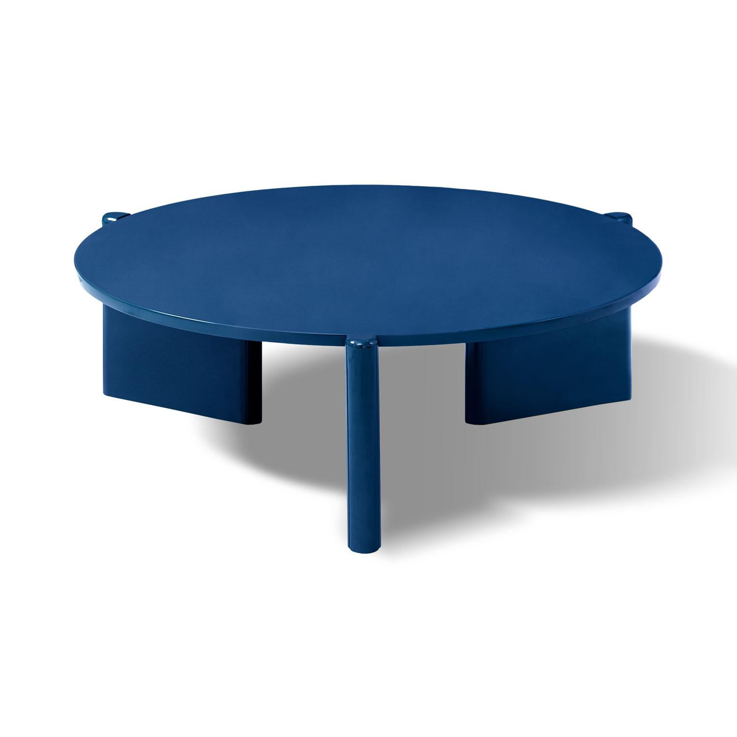 Mesa De Centro Oklam Redonda 90  Redonda Azul.