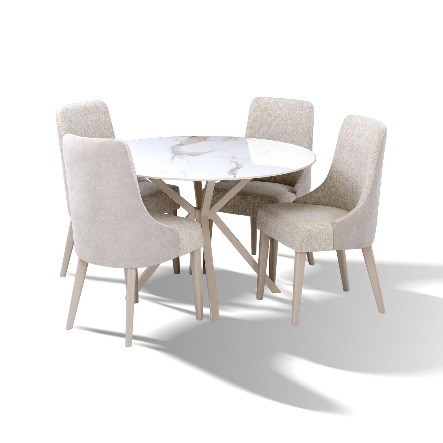 Comedor 4 Puestos Sevilla Boucle Diversa Arena, Latte BPV