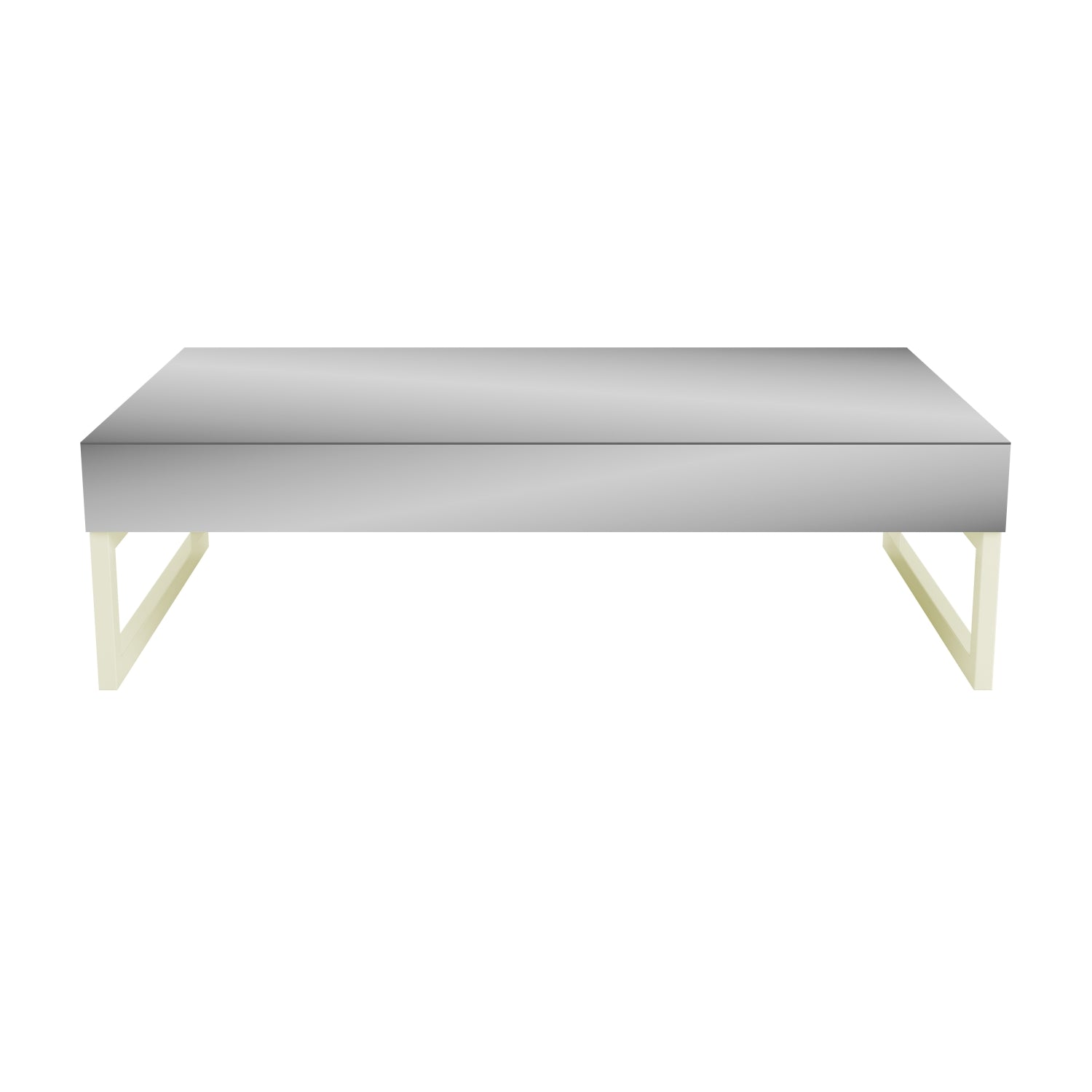 Mesa Centro Foster Off White, Espejo Premium