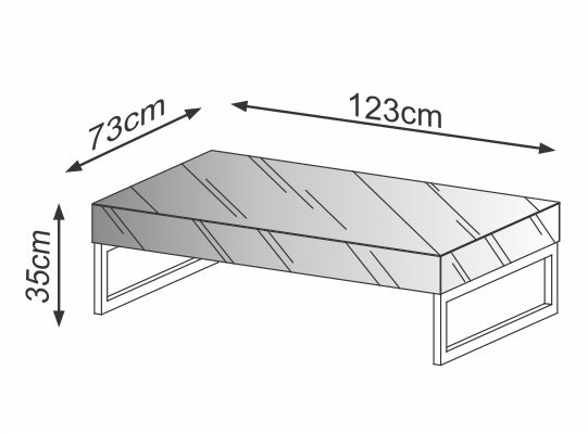 Mesa Centro Foster Off White, Espejo Premium