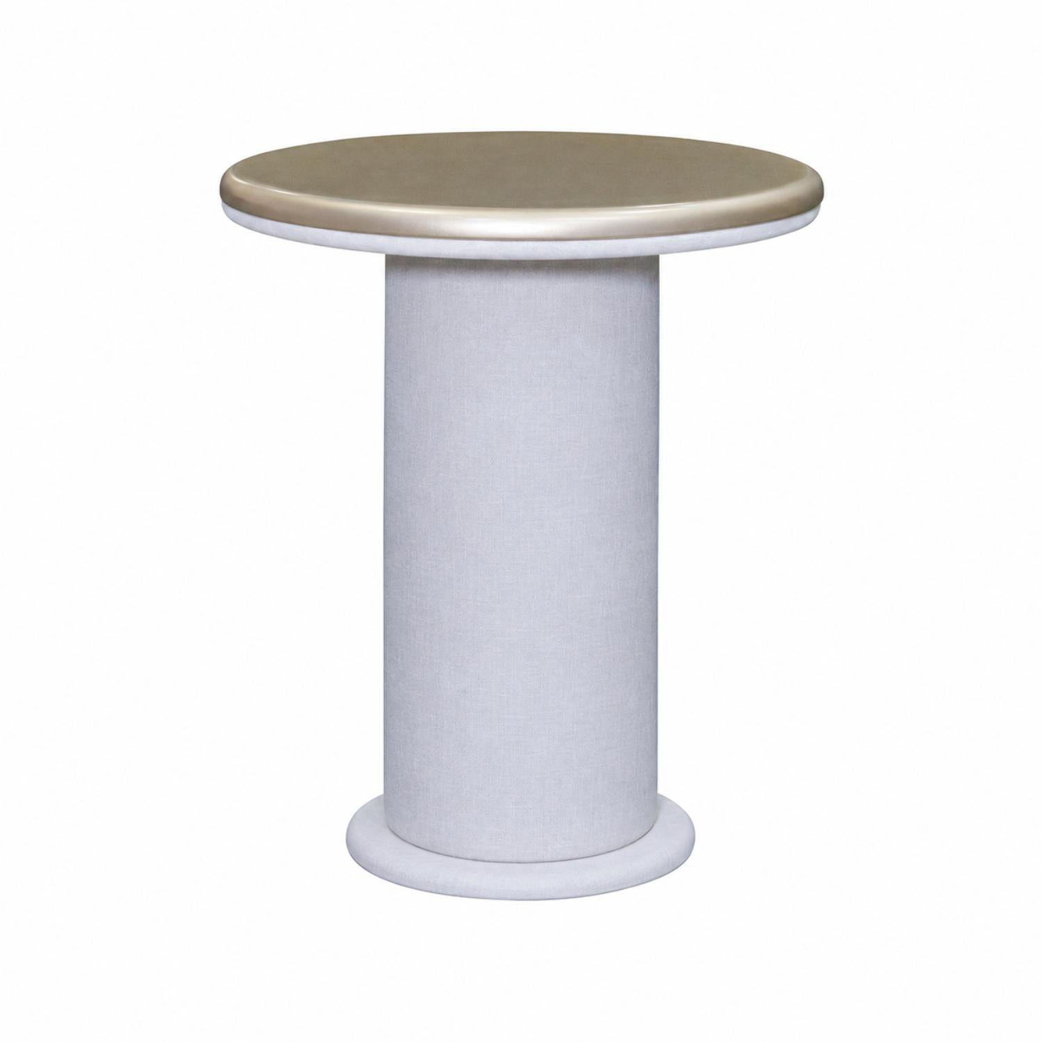 Mesa Auxiliar Kaira Eurolino Blanco Puro, Champaña Pequeña
