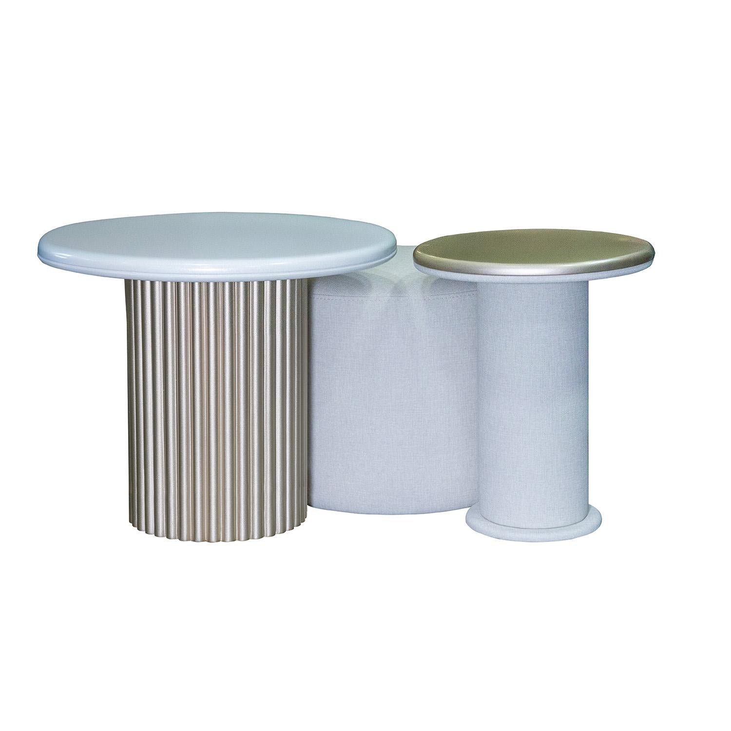 Mesa De Centro Kaira Blanco Perla, Champaña Grande