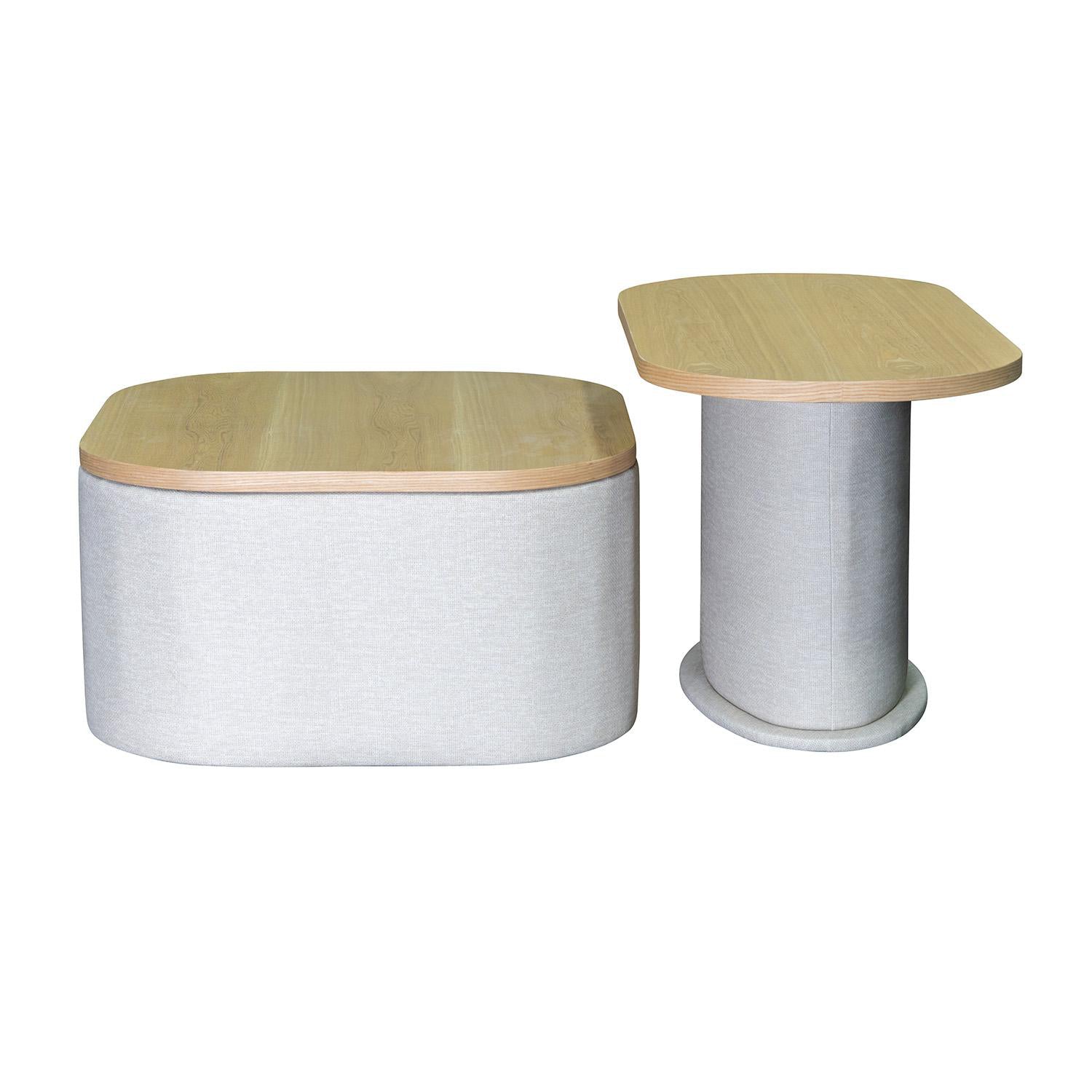 Mesa De Centro Gandi Natural, Eurolino Marbella Beige Set X 2
