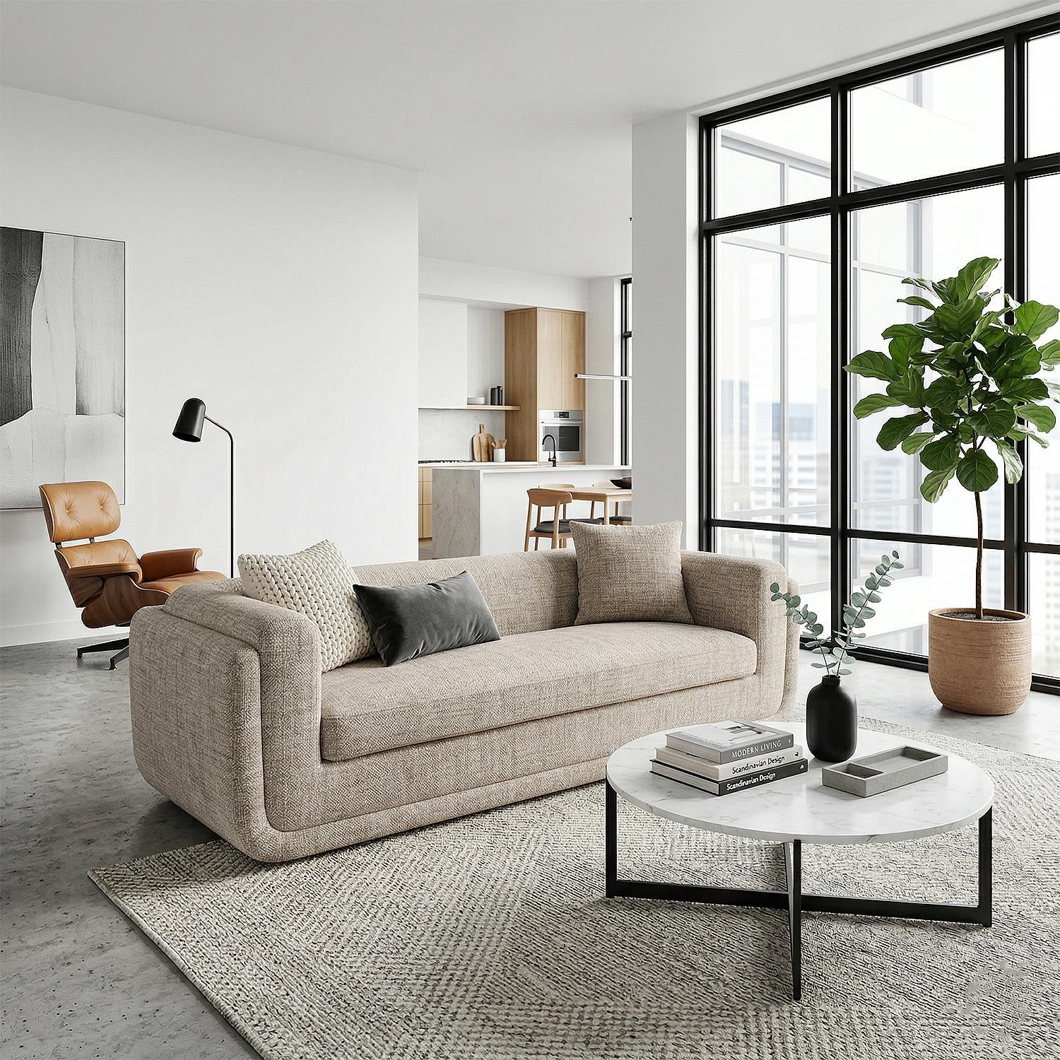 Sofá 3 Puestos Aspen Chenille Taupe