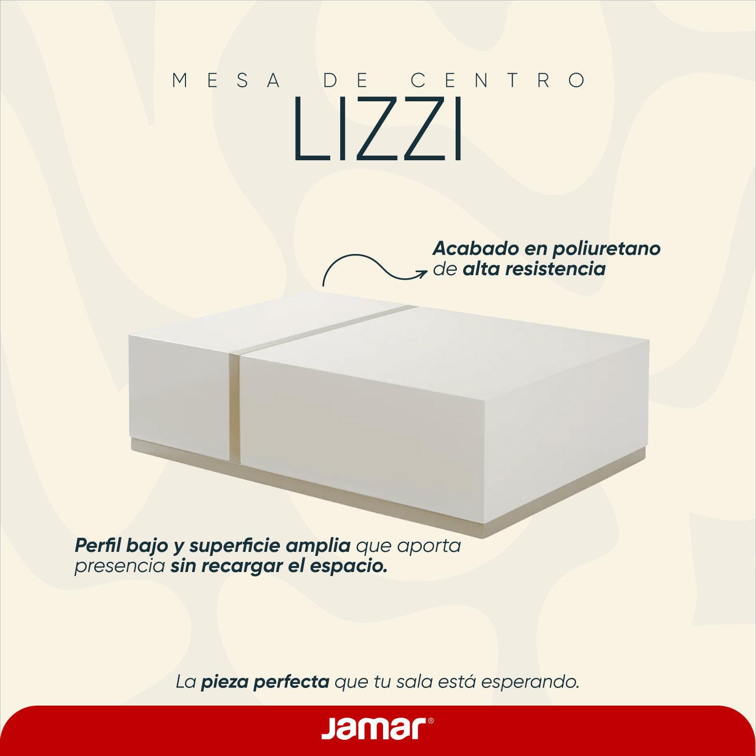 Mesa De Centro Lizzi  Blanco Perla, Champaña