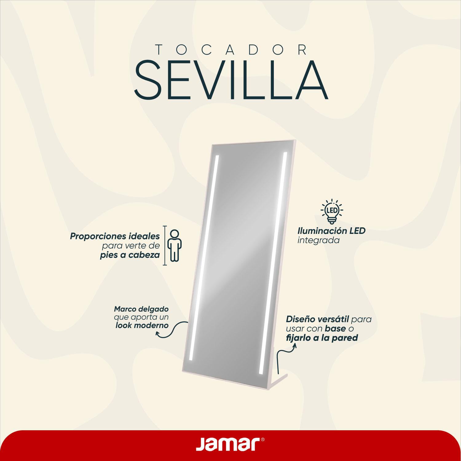 Tocador Sevilla Greige Led Premium
