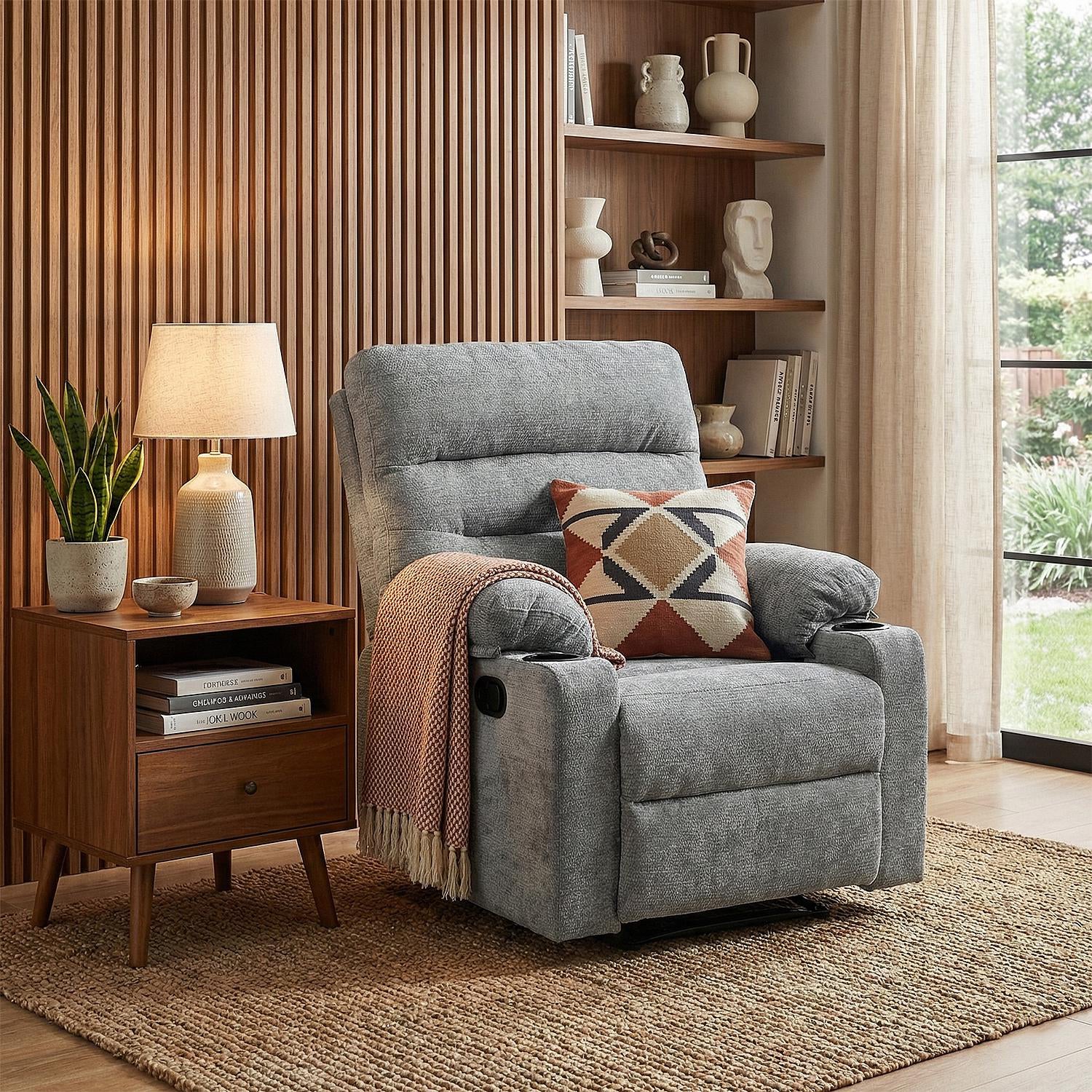 Sillón Reclinable Ari Chenille Gris