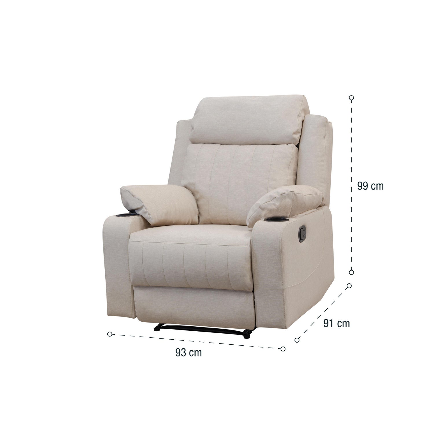Silla Reclinable Dylan Eurolino Marbella Beige