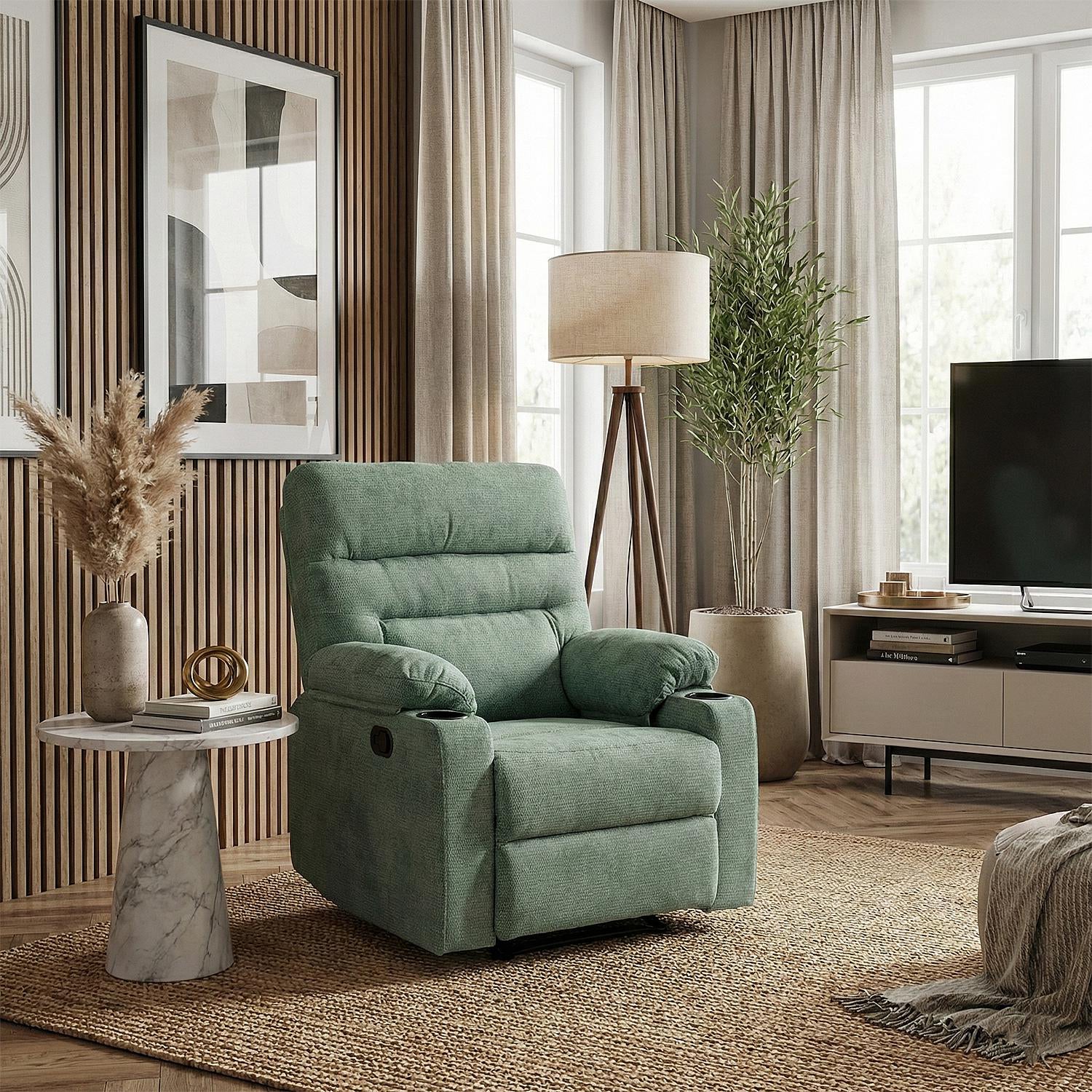 Sillón Reclinable Ari Chenille Verde