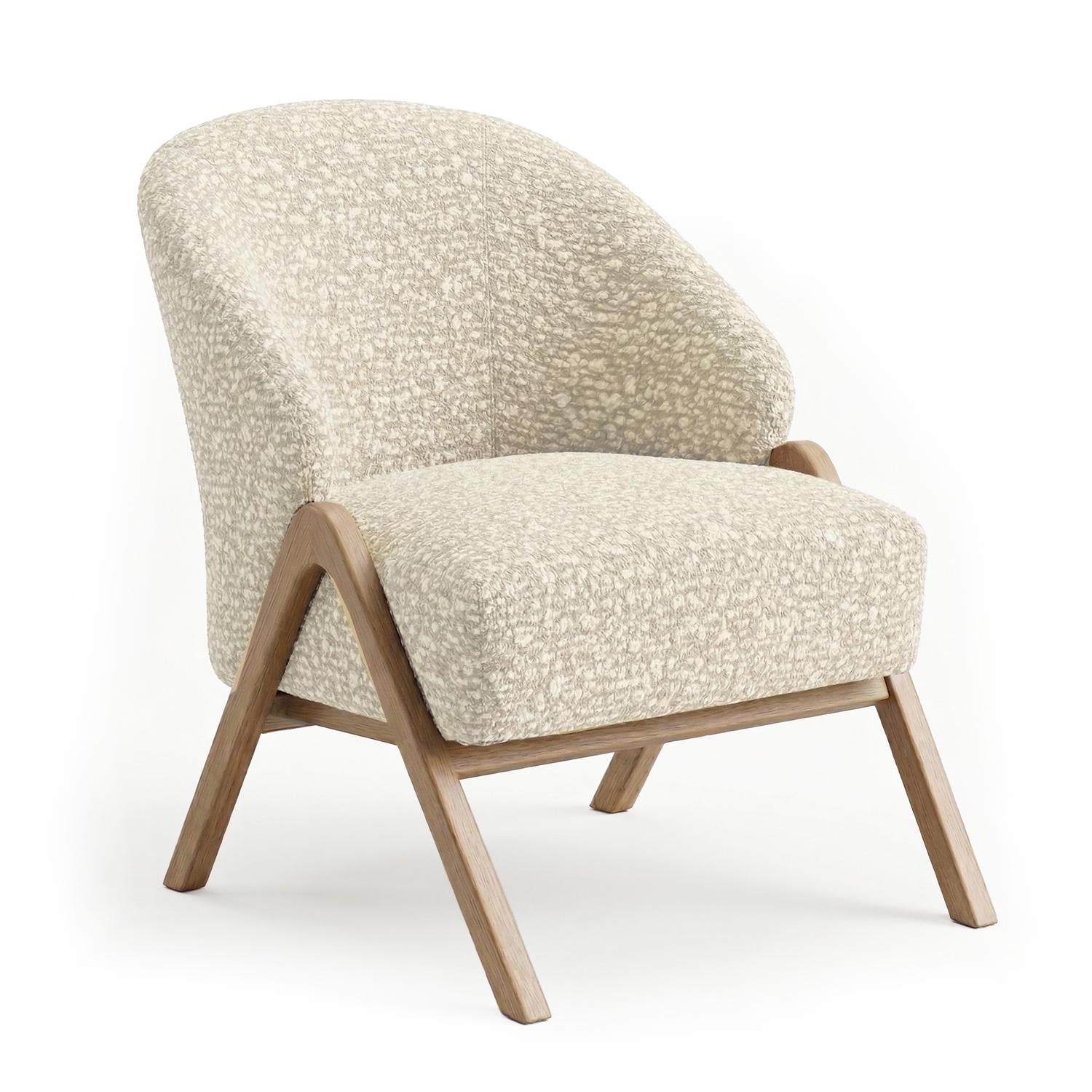 Poltrona Ryan Lino Boucle Arena, Natural