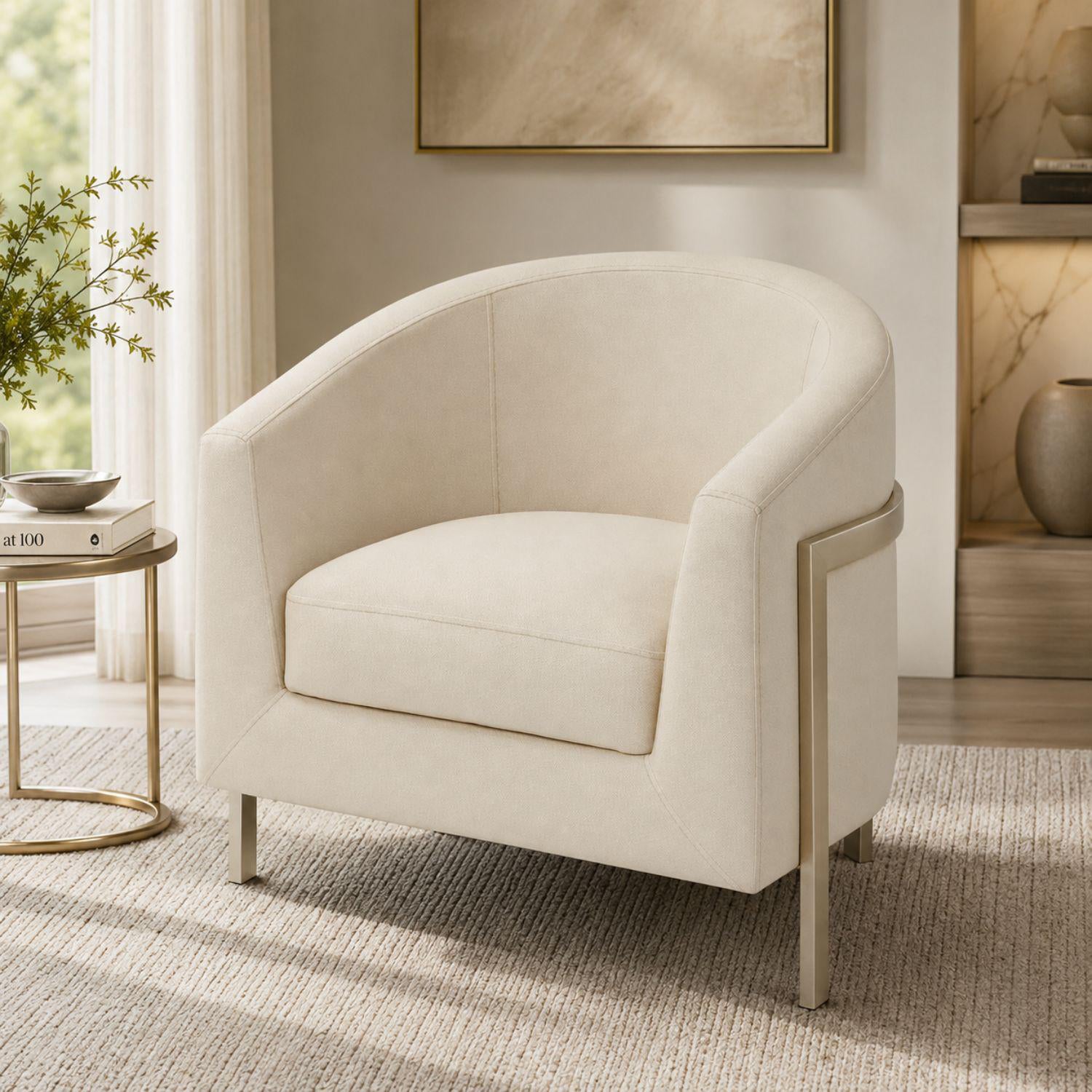 Poltrona Berlin Eurolino Preston Marfil, Champaña