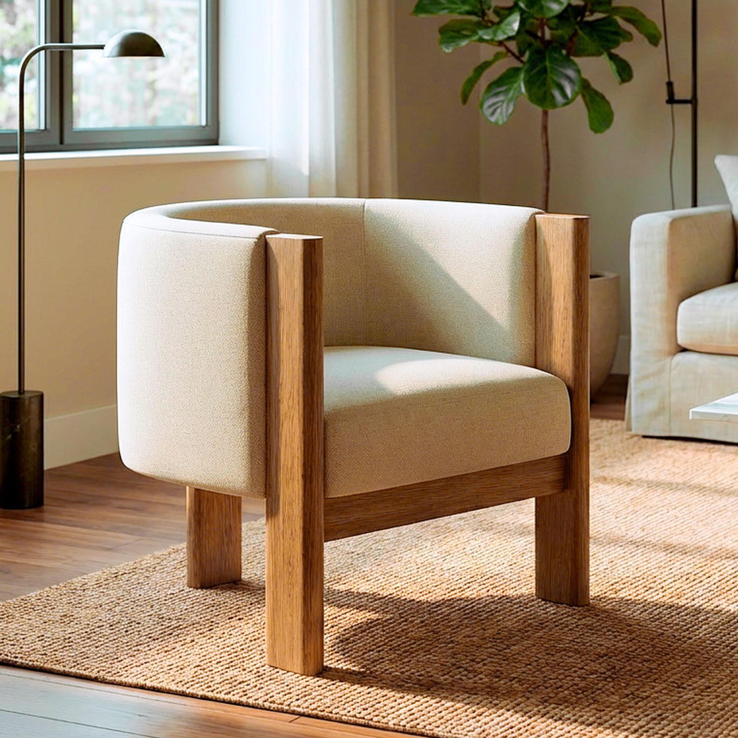 Poltrona Oddy Eurolino Vitore Blanco, Natural