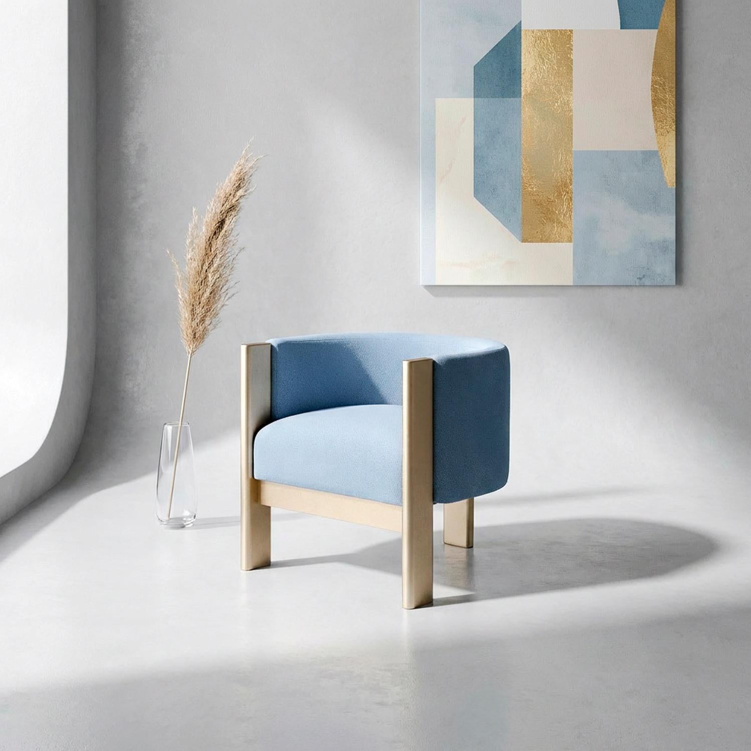 Poltrona Oddy Velvet Serena Cielo, Champaña