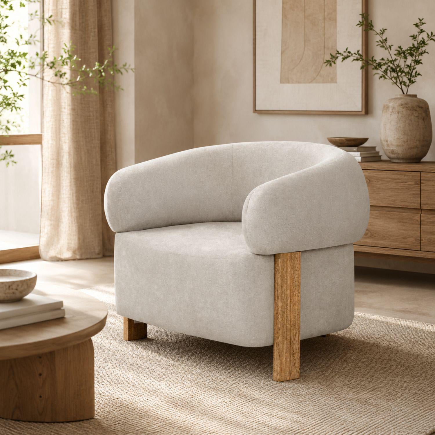 Poltrona Sabina Microfibra Impetu Beige, Natural