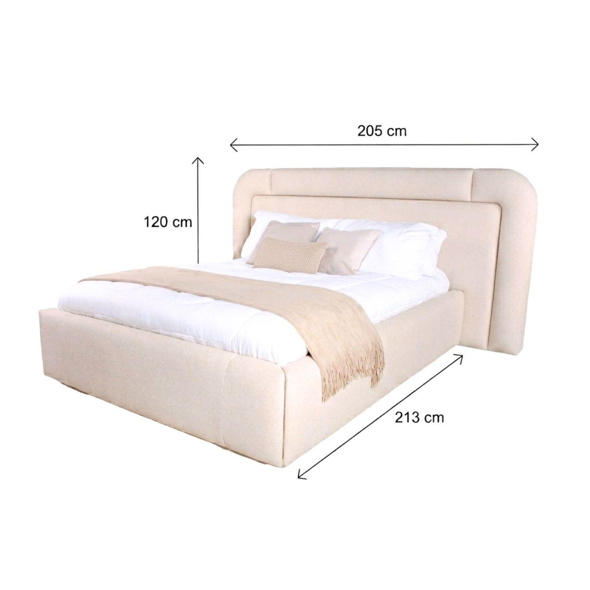 Cama 1.40 Porthos Eur Bali Beige, Off White