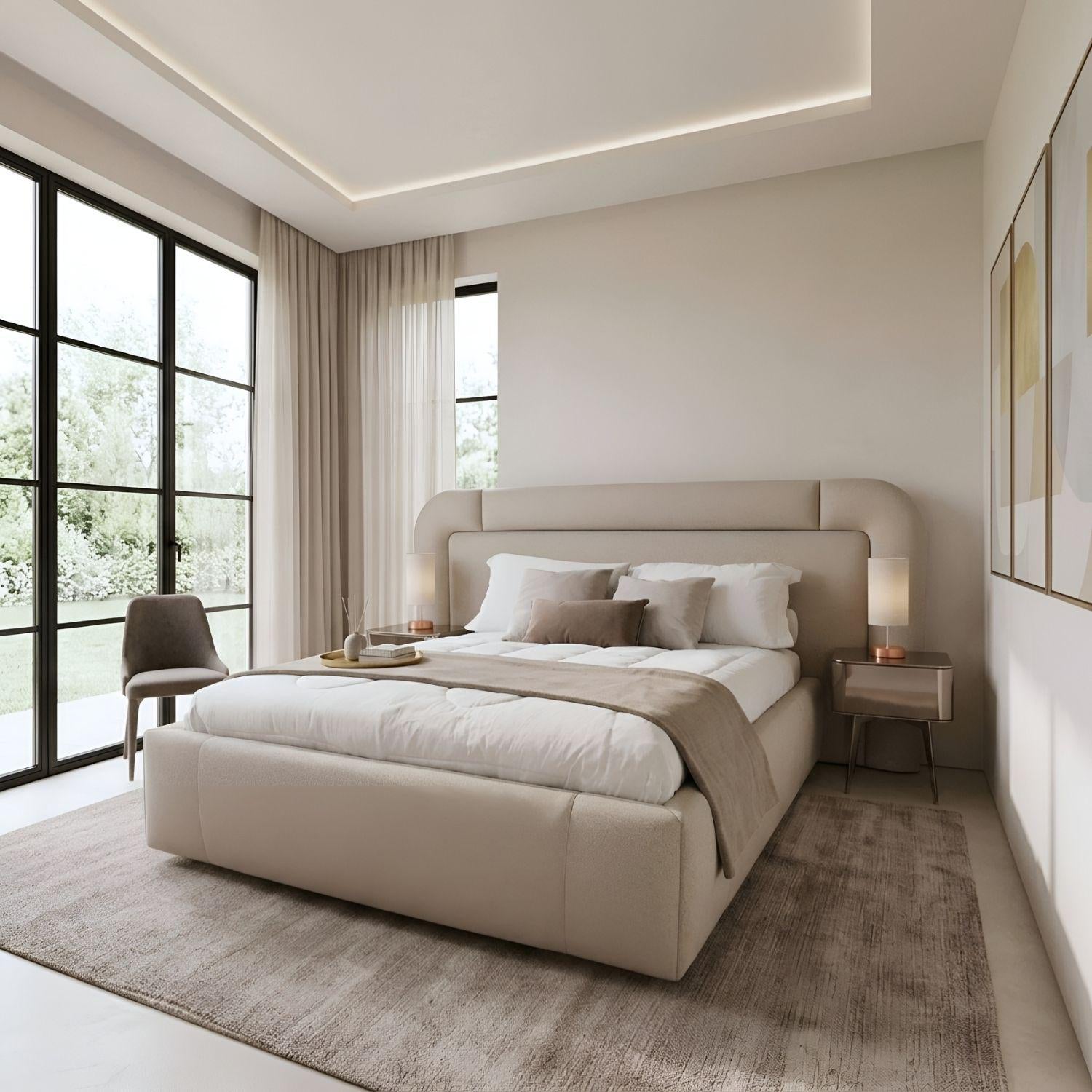 Cama 1.40 Porthos Eur Bali Beige, Off White