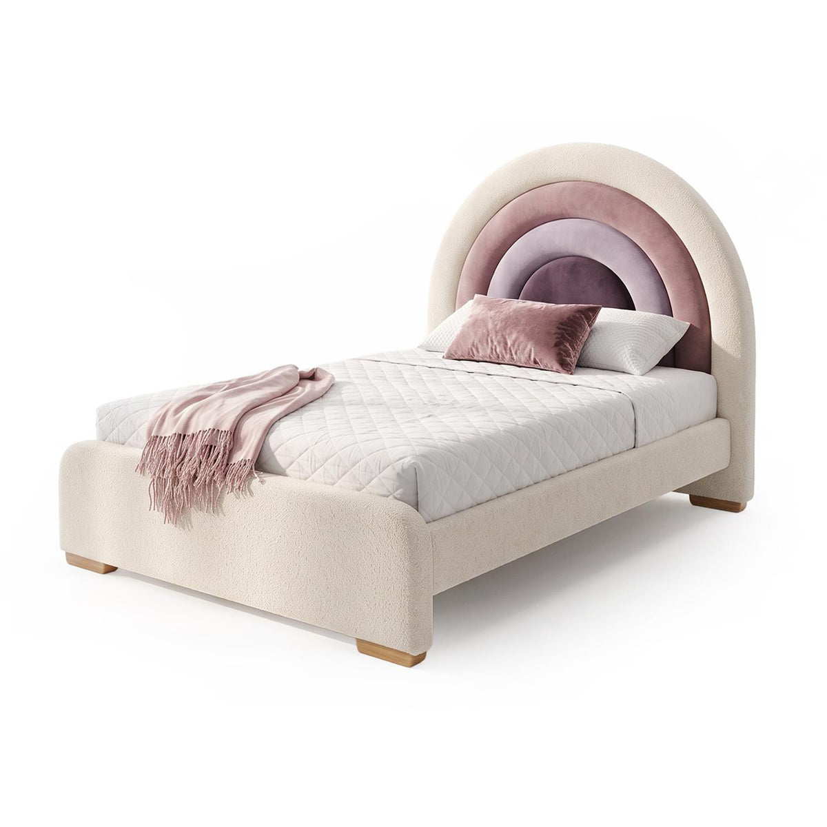 Cama 1.00 Alina Beige, Rosa, Lila, Natural