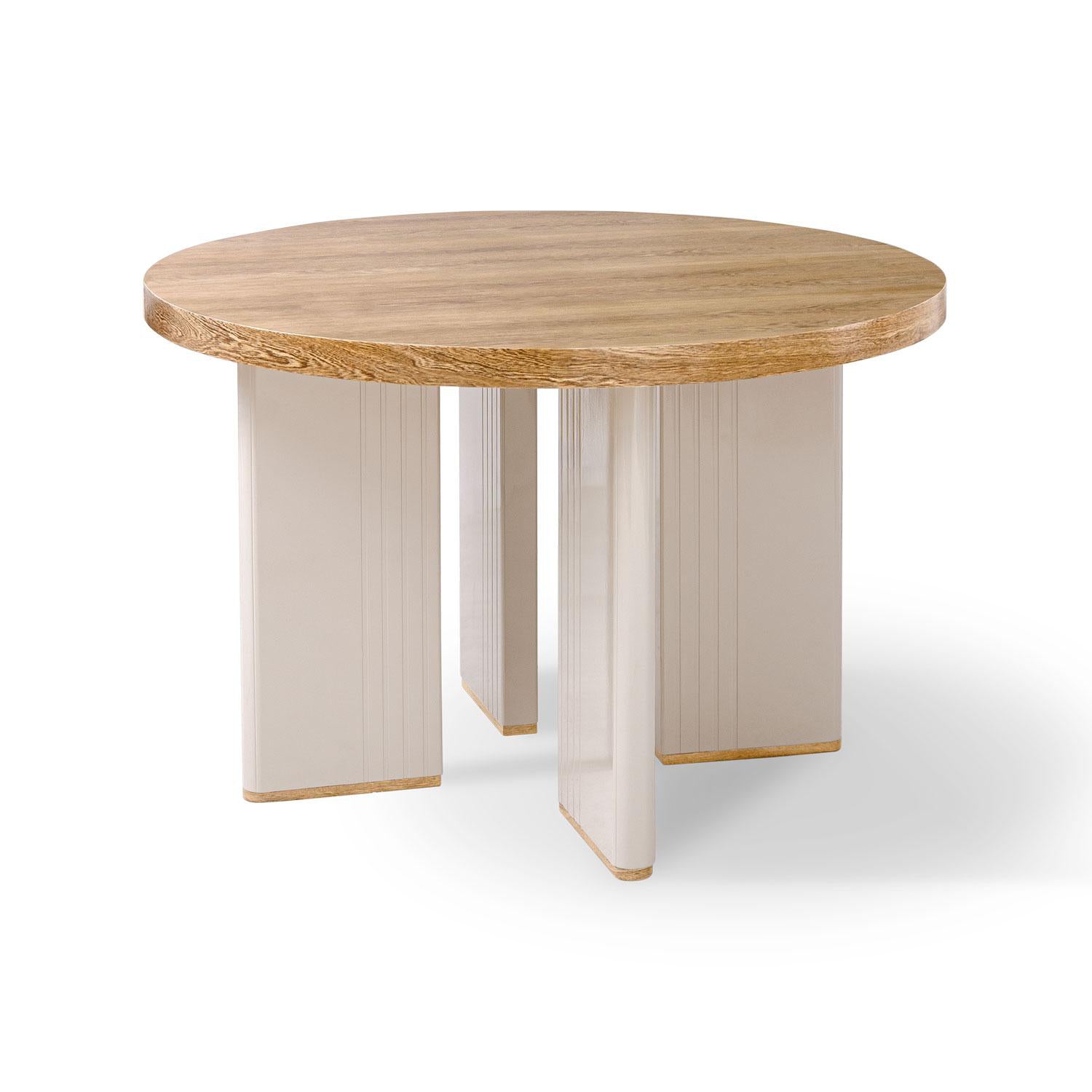 Comedor 4 Puestos Montreal Velvet Serena Crema, Natural