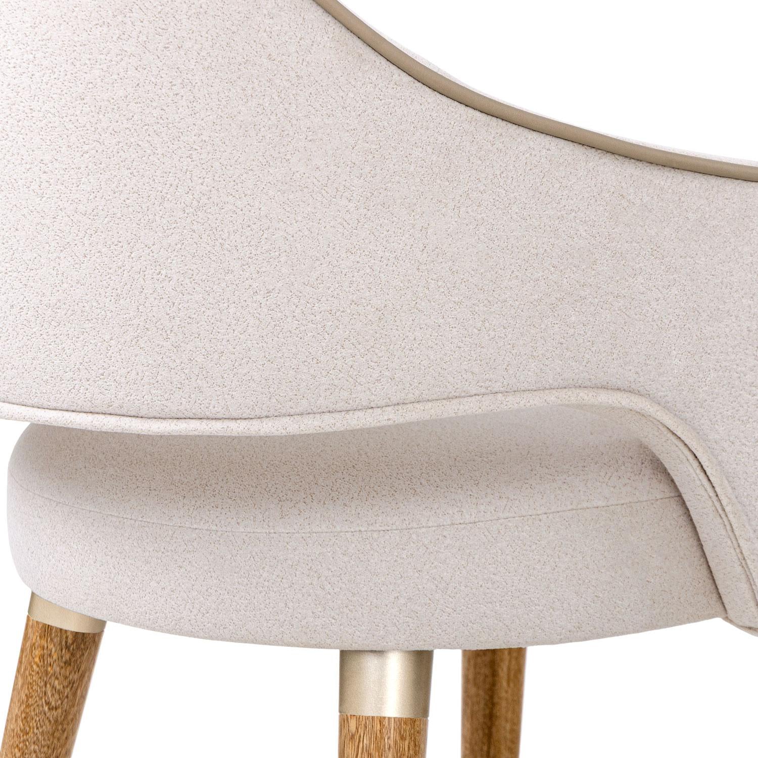Comedor 4 Puestos Montreal Velvet Serena Crema, Natural