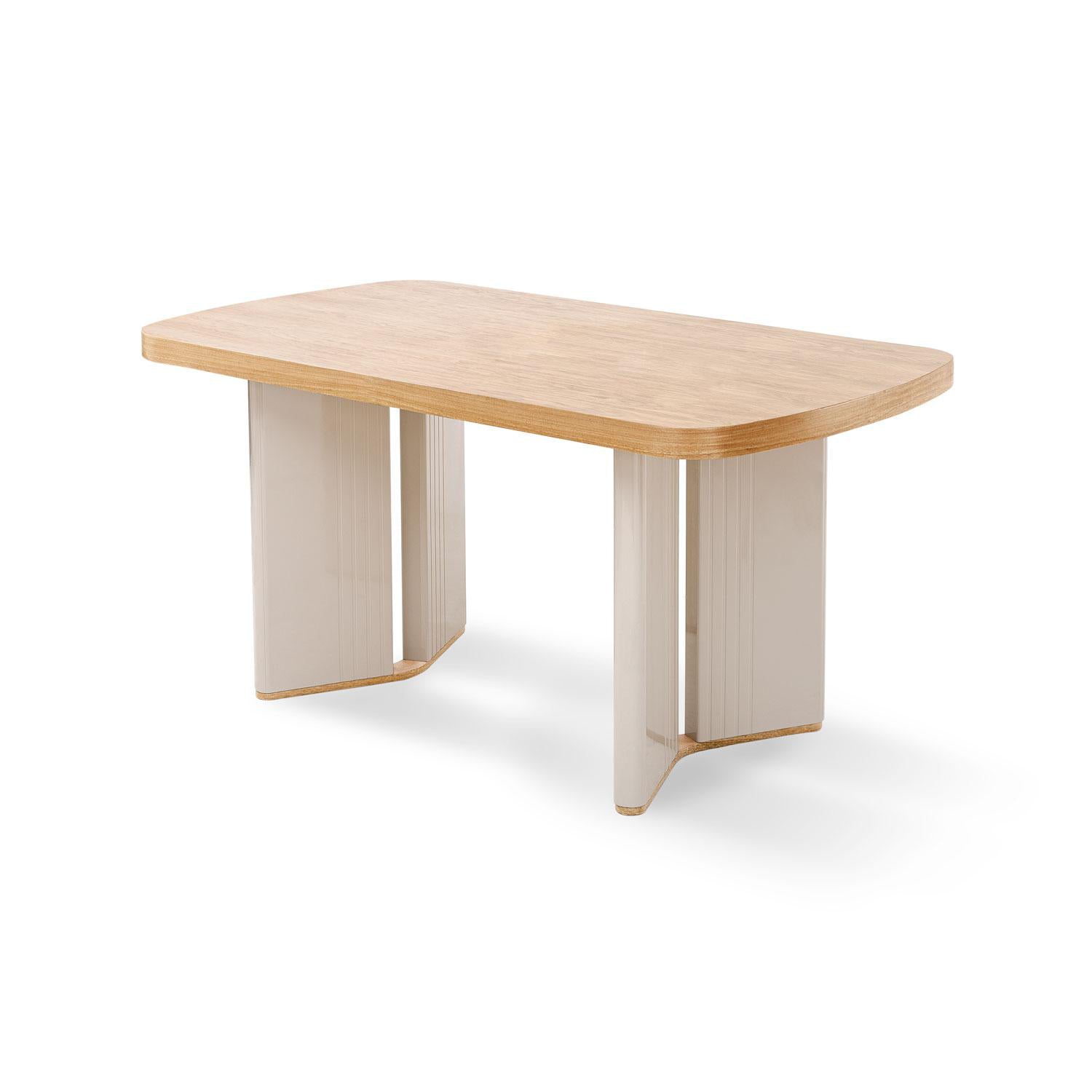Comedor 6 Puestos Montreal Velvet Serena Crema, Natural 160