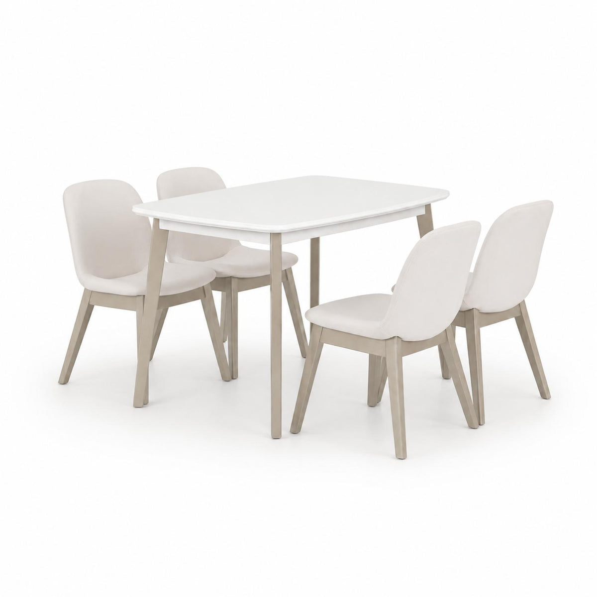 Comedor 4 Puestos Danna Velvet Beige, Champaña 4 Sillas