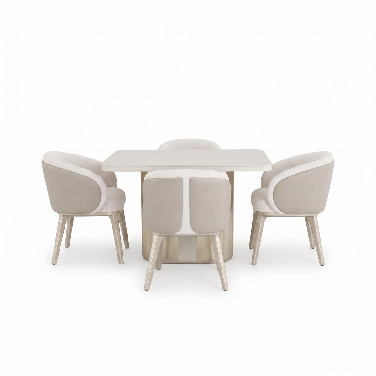 Comedor 4 Puestos Vancouver Serena Marfil, Ceniza, Champaña