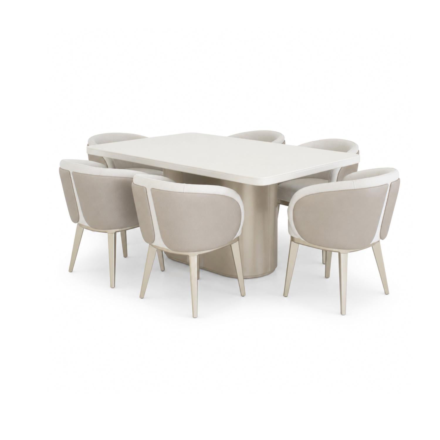 Comedor 6 Puestos Vancouver Serena Marfil, Ceniza, Champaña