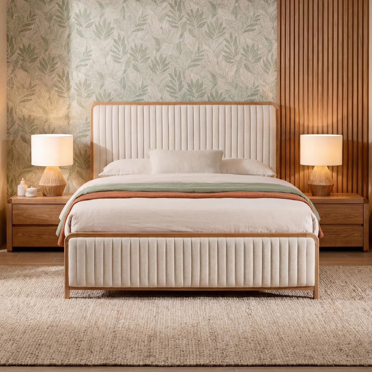Cama Doble Celeste Eurolino Beige, Natural