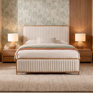 Cama Doble Celeste Eurolino Beige, Natural