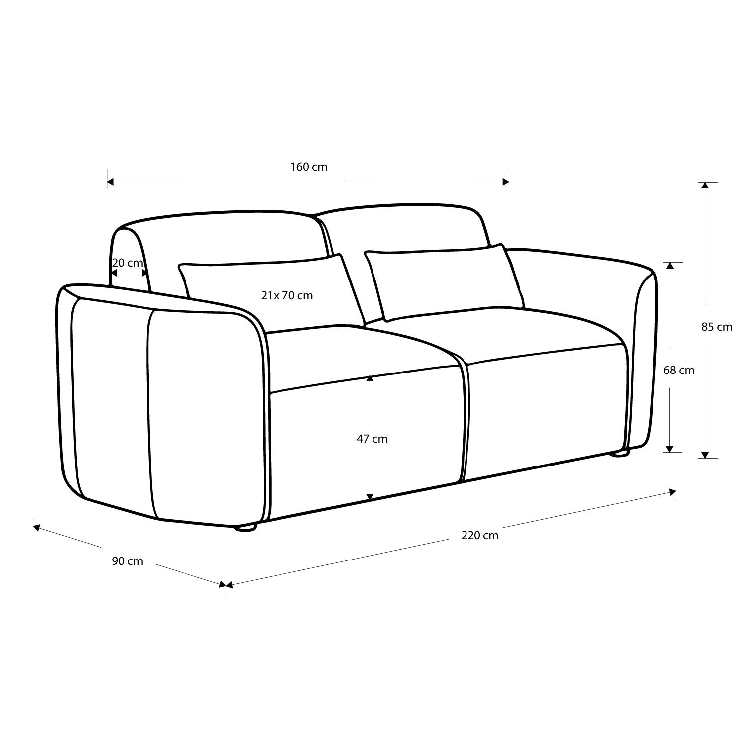 Sofa 3 puestos Vancouver Serena Marfil, Ceniza