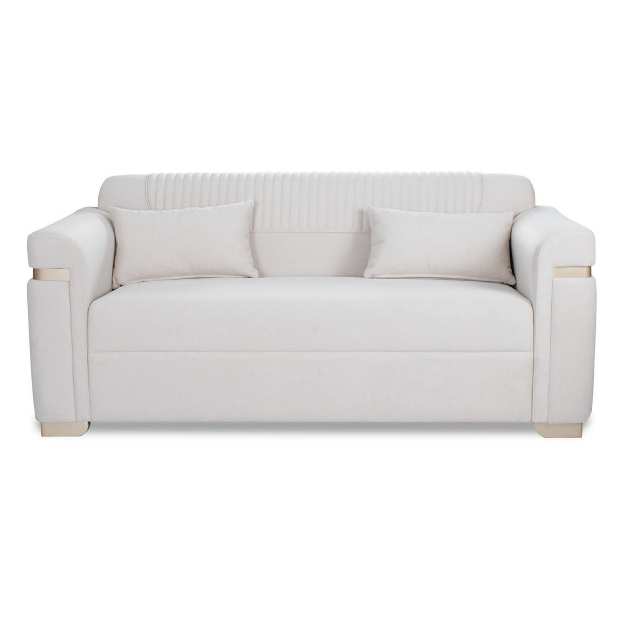 Sofá 3 Puestos Danna Velvet Beige, Champaña