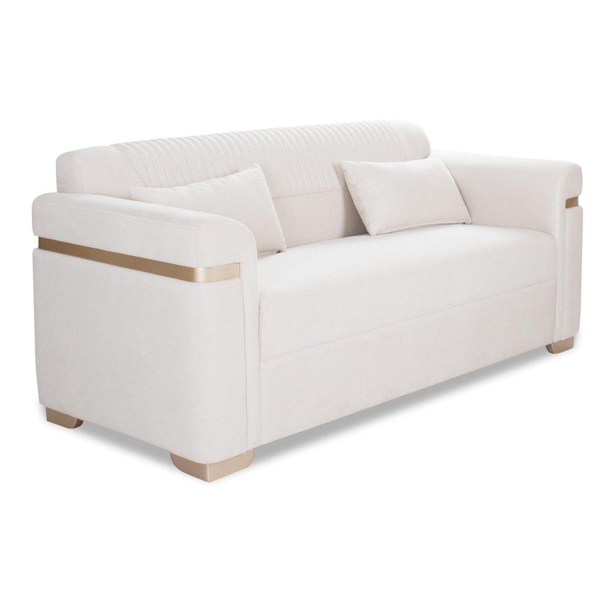 Sofá 3 Puestos Danna Velvet Beige, Champaña