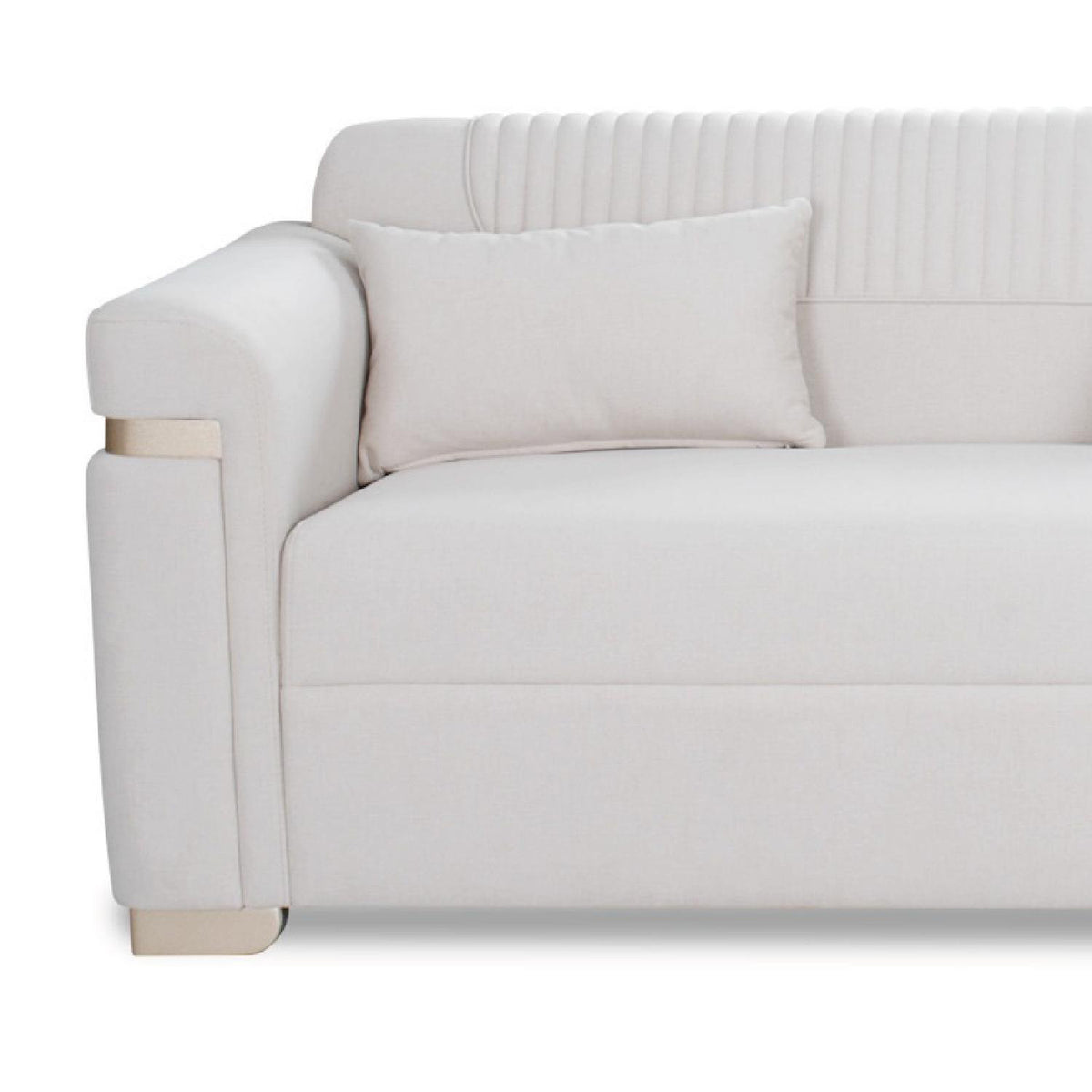 Sofá 3 Puestos Danna Velvet Beige, Champaña