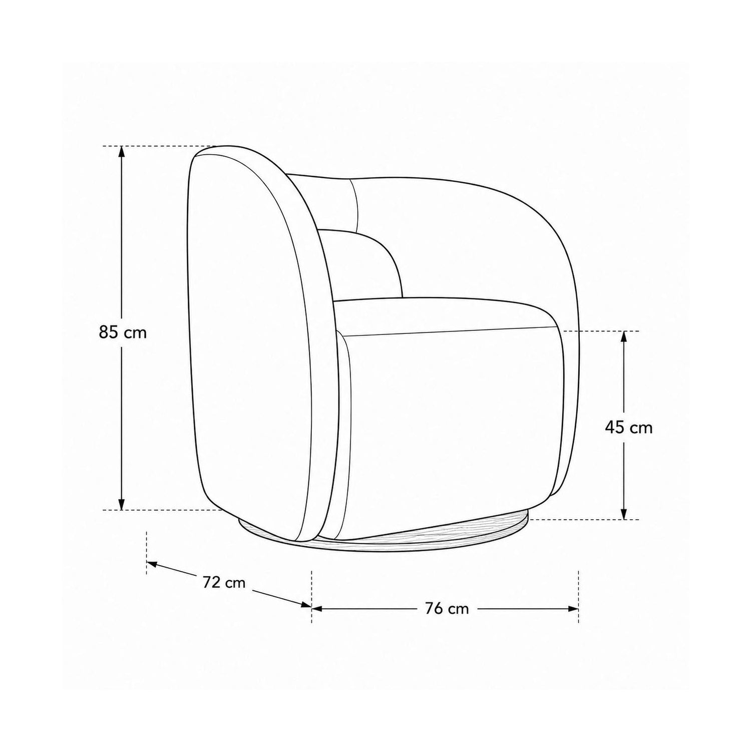 Poltrona Vitta Boucle Dotty Mocca, Natural