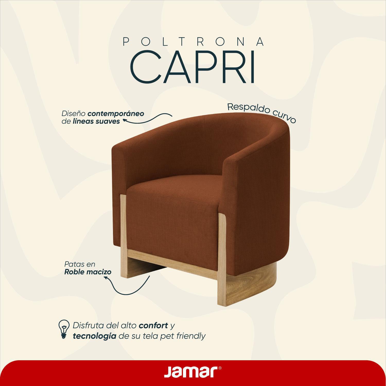 Poltrona Capri Lino Terra, Natural