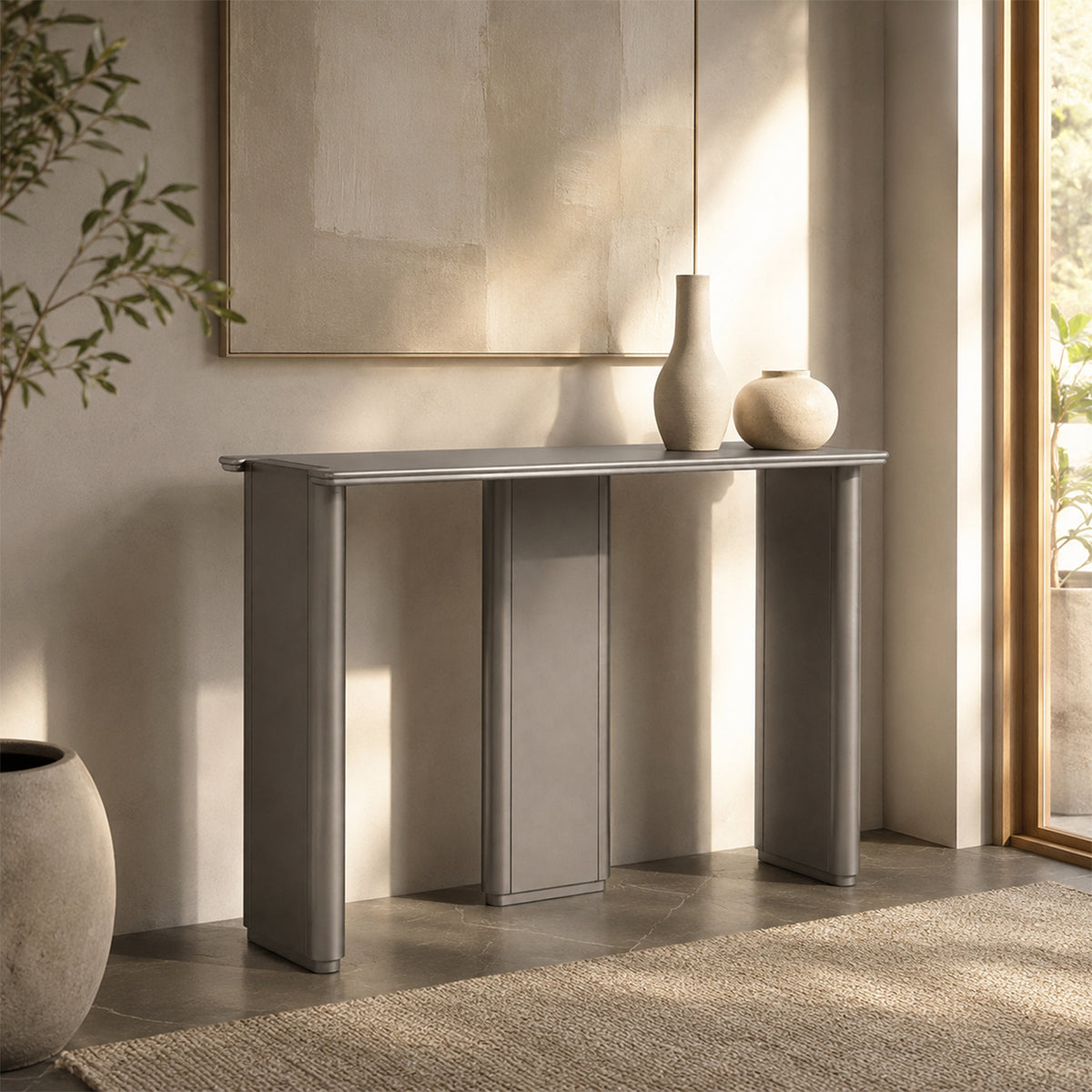 Consola Fendi Taupe Perla, Aluminio
