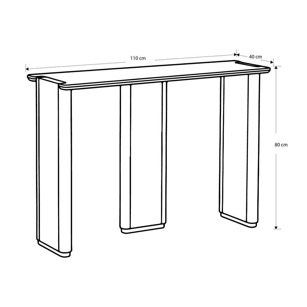 Consola Fendi Taupe Perla, Aluminio
