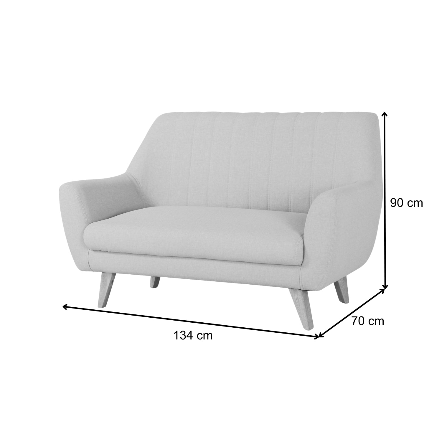 Sofá 2 Puestos Lugo Eurolino Marfil, Natural