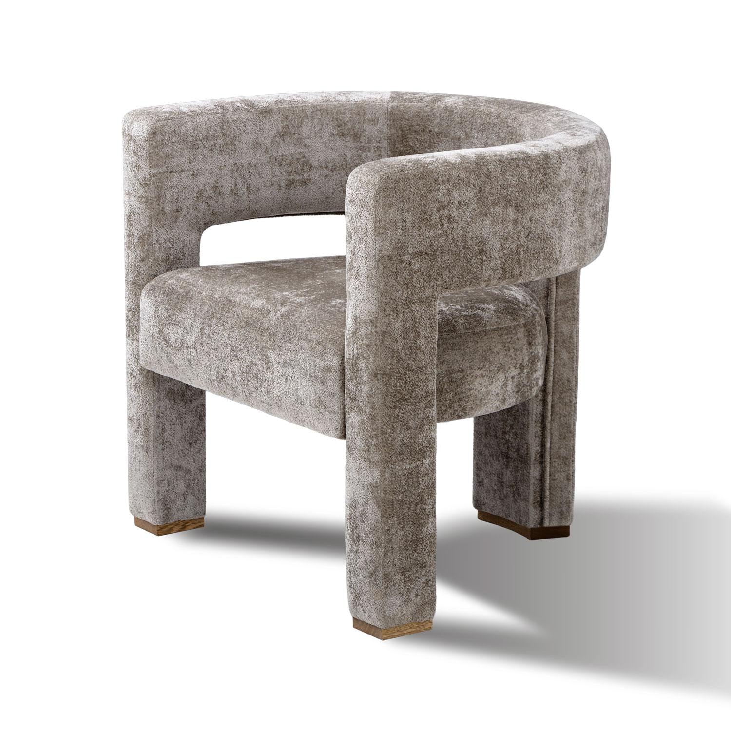 Butaca Sevilla Chenille Lunara Taupe, Natural
