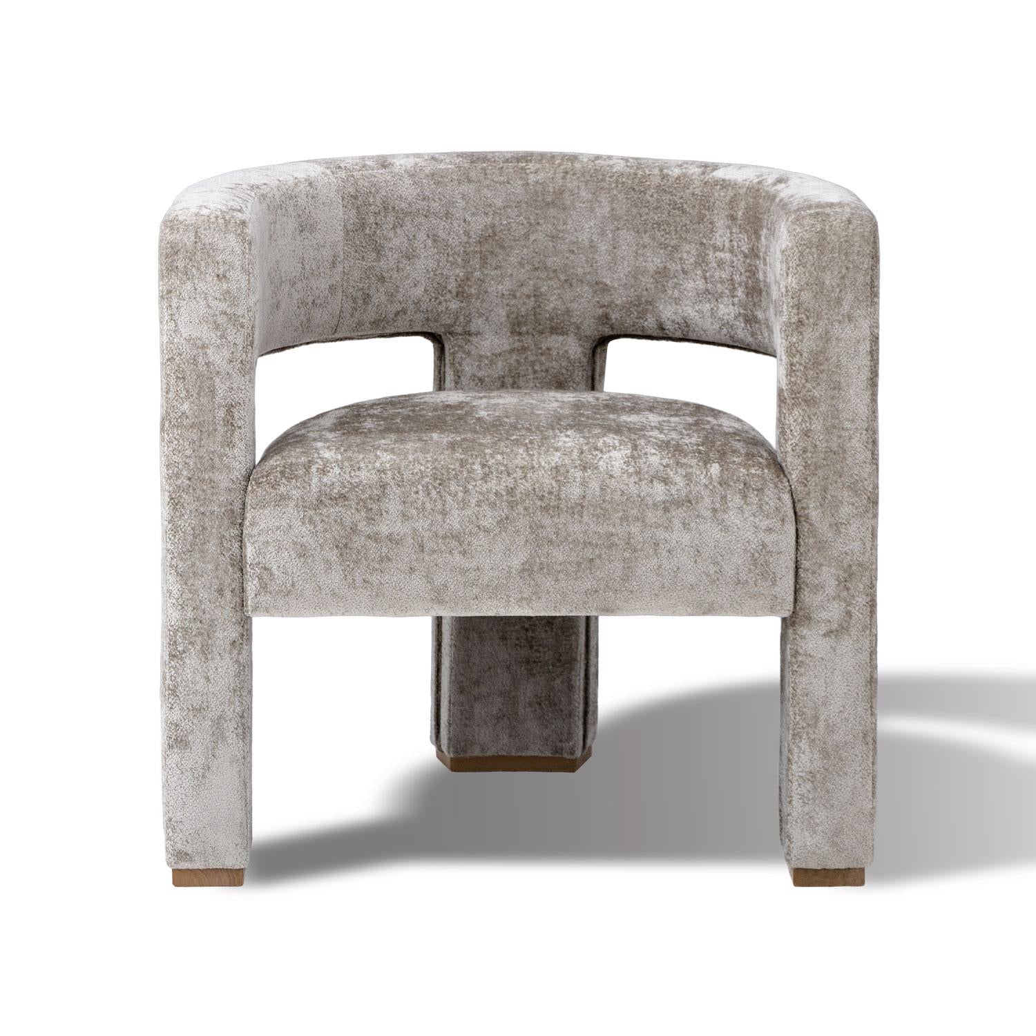 Butaca Sevilla Chenille Lunara Taupe, Natural